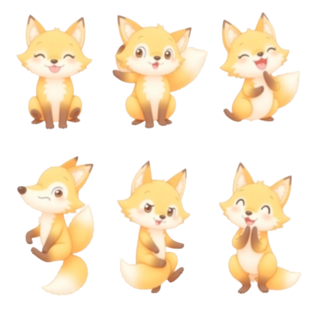 Adorable Fox Emoticons